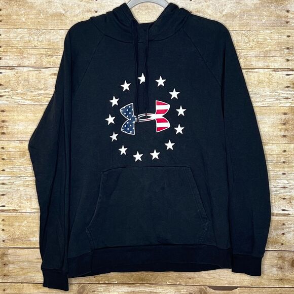 UNDER ARMOUR LOOSE FIT AMERICAN THEMED UNISEX CASUAL DAILY WEAR HOODIE LARGE - Picture 1 of 2